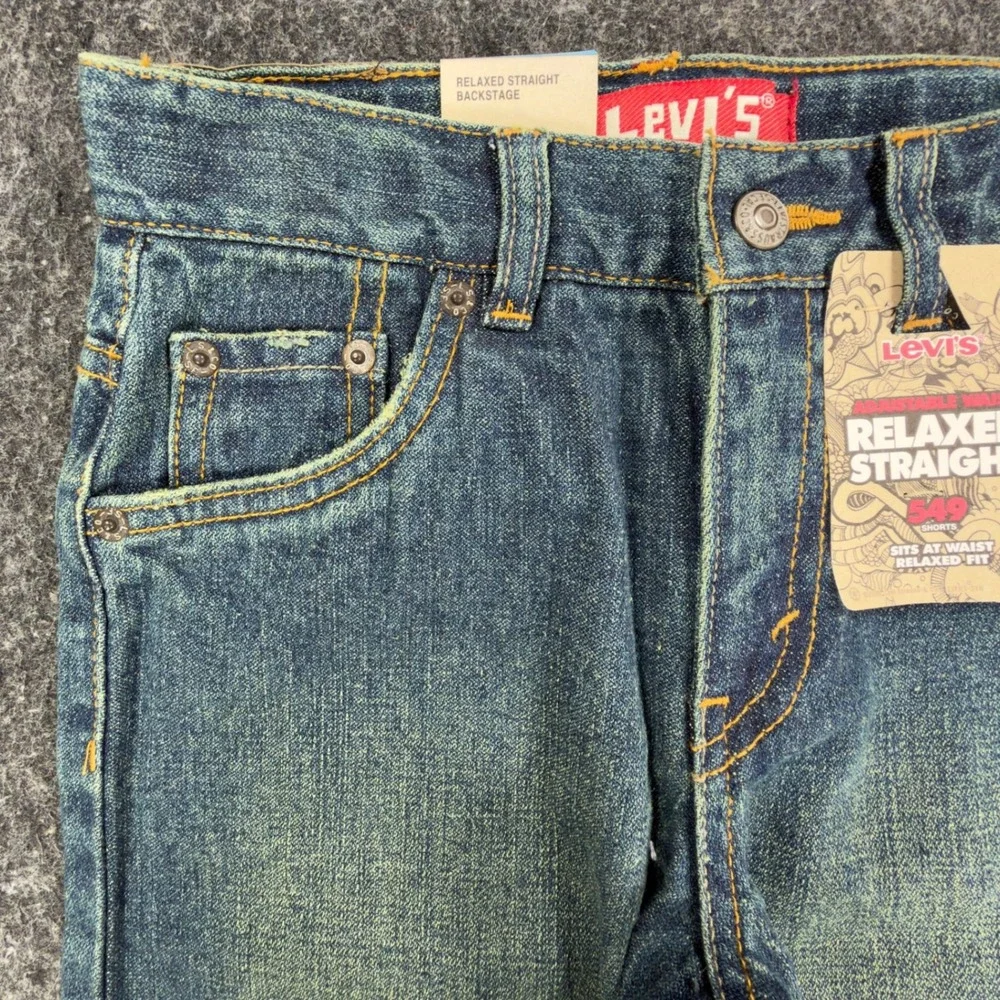 Levi's Y2K 549 Relaxed Straight Jean Shorts Boys 7 Reg Blue Denim NWT